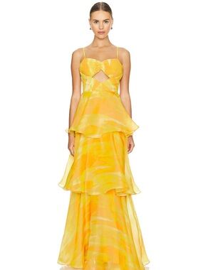 YAURA Keta Dress in Aquarelle Yellow